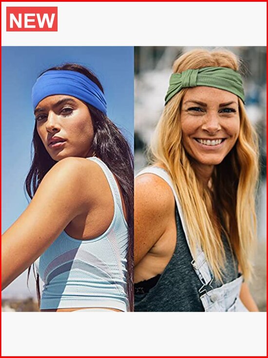 6 Pack Wide Non Slip Soft Elastic Knotted Headbands for Women main image 5